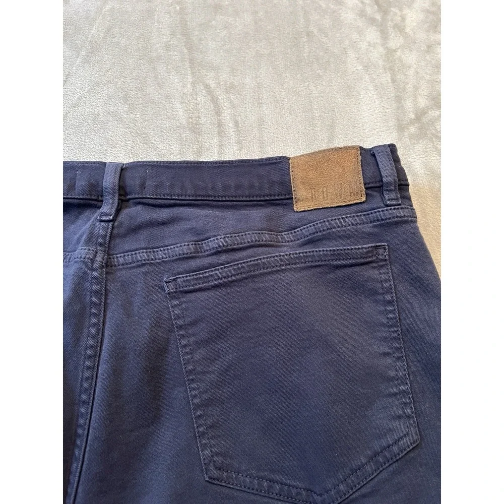ROWM Mens Pants 38x32 Navy Stretch Casual 5 Pocket Straight Cotton